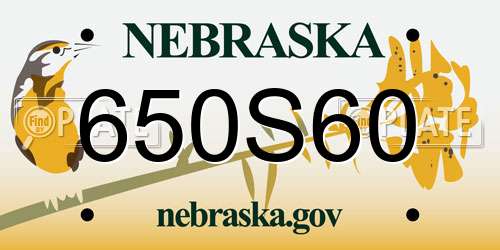 650S60 Nebraska License Plate