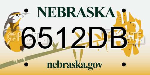 6512DB Nebraska License Plate