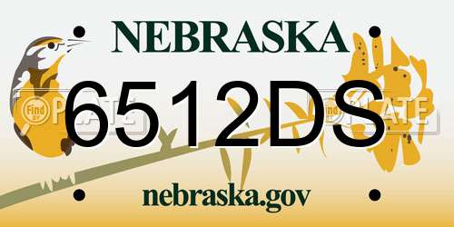 6512DS Nebraska License Plate