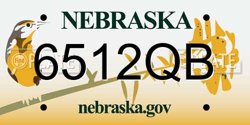 6512QB Nebraska License Plate