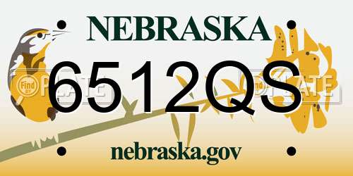6512QS Nebraska License Plate