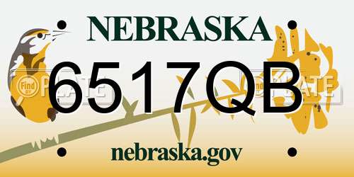 6517QB Nebraska License Plate
