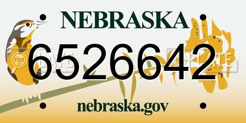 6526642 Nebraska License Plate