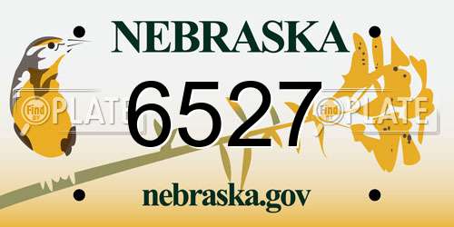 6527 Nebraska License Plate