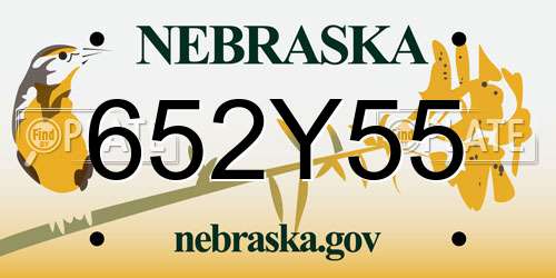 652Y55 Nebraska License Plate