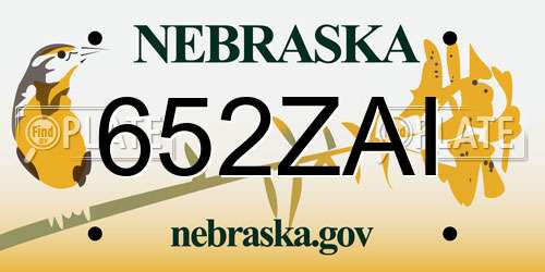 652ZAI Nebraska License Plate