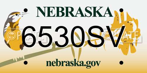 6530SV Nebraska License Plate