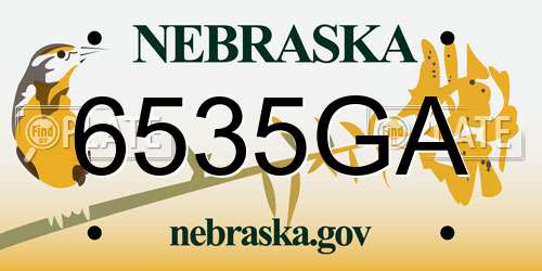 6535GA Nebraska License Plate