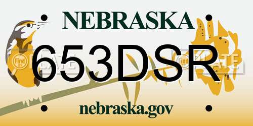 653DSR Nebraska License Plate