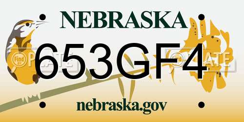 653GF4 Nebraska License Plate