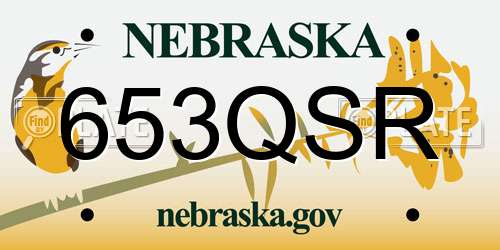 653QSR Nebraska License Plate