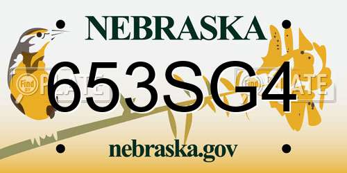 653SG4 Nebraska License Plate
