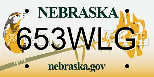 653WLG Nebraska License Plate