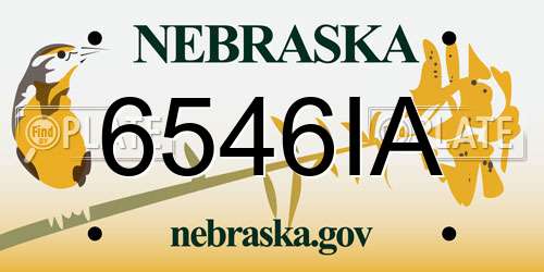 6546IA Nebraska License Plate