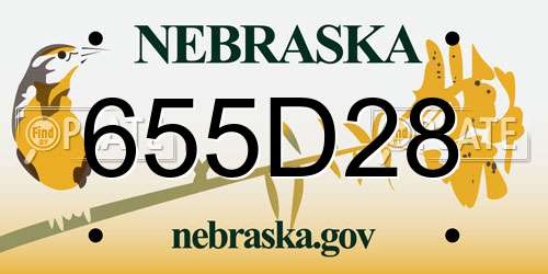 655D28 Nebraska License Plate