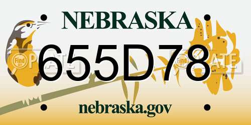 655D78 Nebraska License Plate