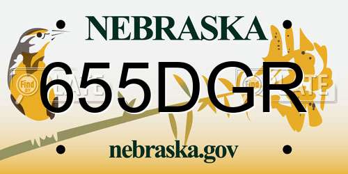 655DGR Nebraska License Plate