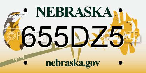 655DZ5 Nebraska License Plate