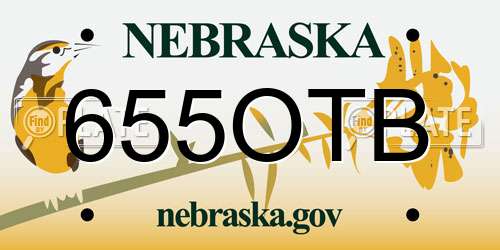 655OTB Nebraska License Plate