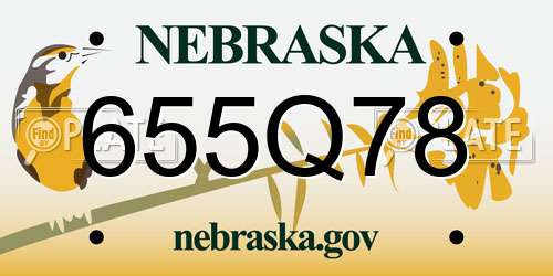 655Q78 Nebraska License Plate