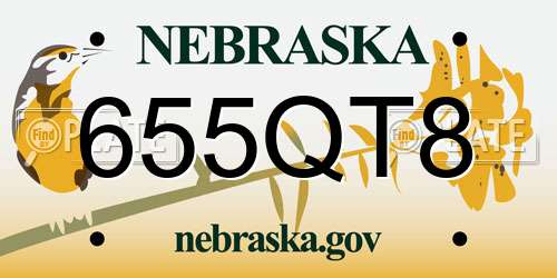 655QT8 Nebraska License Plate