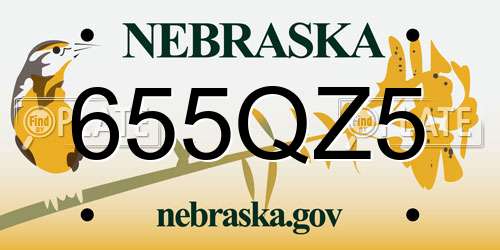 655QZ5 Nebraska License Plate