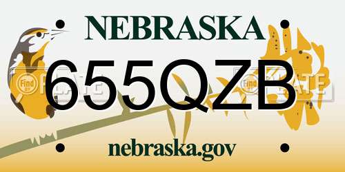 655QZB Nebraska License Plate