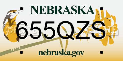 655QZS Nebraska License Plate