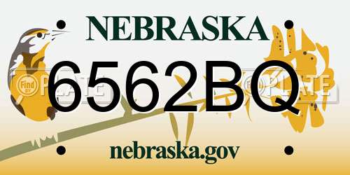 6562BQ Nebraska License Plate