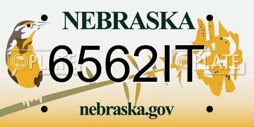 6562IT Nebraska License Plate