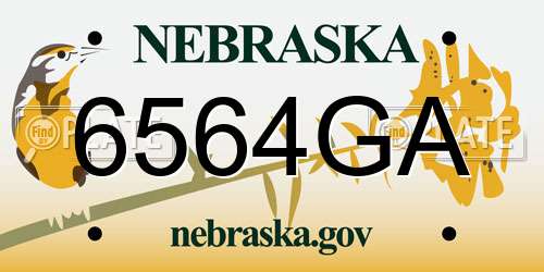 6564GA Nebraska License Plate