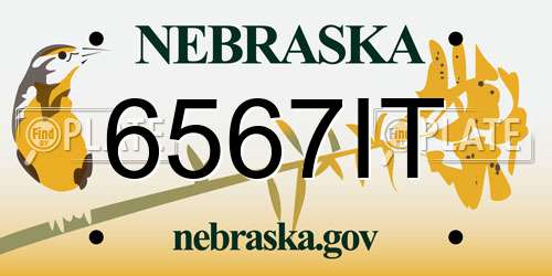 6567IT Nebraska License Plate