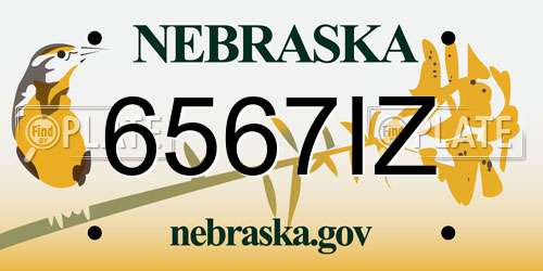 6567IZ Nebraska License Plate