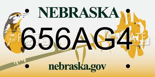 656AG4 Nebraska License Plate