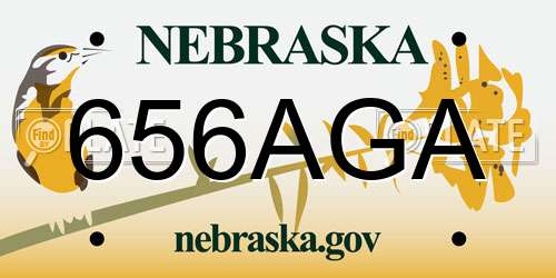 656AGA Nebraska License Plate
