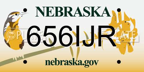 656IJR Nebraska License Plate