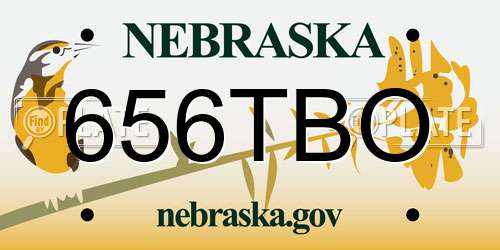 656TBO Nebraska License Plate