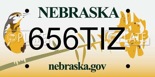 656TIZ Nebraska License Plate