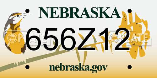 656Z12 Nebraska License Plate