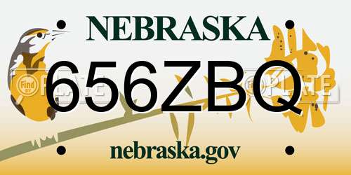 656ZBQ Nebraska License Plate