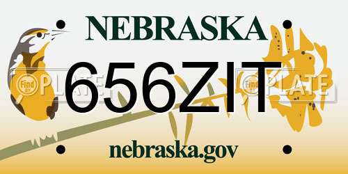 656ZIT Nebraska License Plate