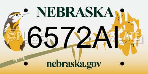 6572AI Nebraska License Plate