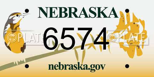 6574 Nebraska License Plate