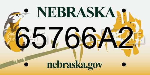 65766A2 Nebraska License Plate