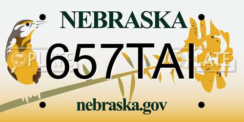 657TAI Nebraska License Plate