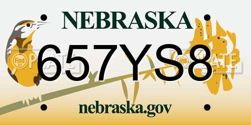 657YS8 Nebraska License Plate