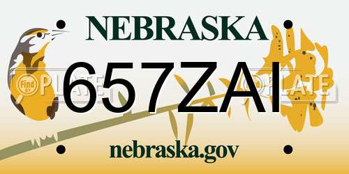 657ZAI Nebraska License Plate