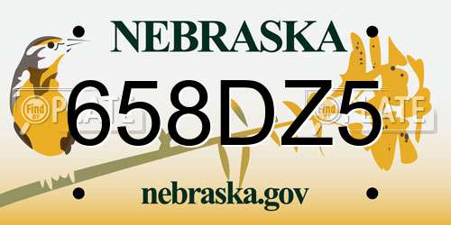 658DZ5 Nebraska License Plate