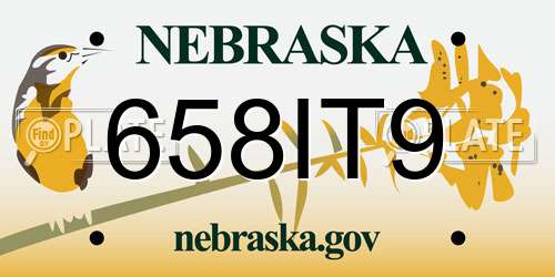 658IT9 Nebraska License Plate