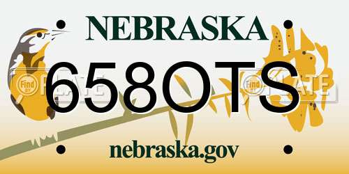 658OTS Nebraska License Plate
